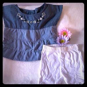 Set of 2 items. Shirt with white pant.